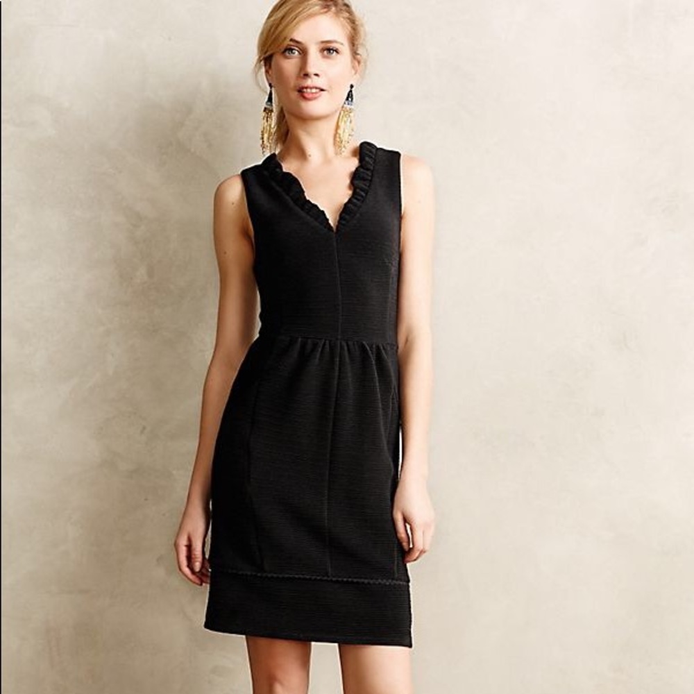 Anthropologie Maeve Ruffled Ottoman Dress Size S